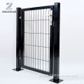 Wire Mesh Sliding Door Dark Green Garden Gate Round Tubes Supplier